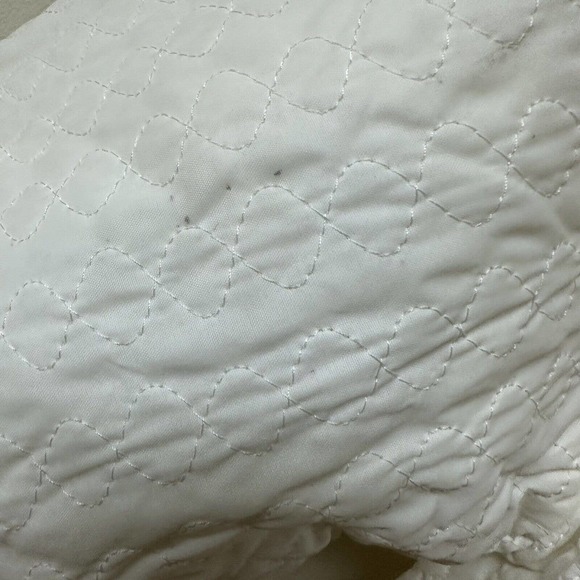 Vintage Girls 8 Long Quilted Satin Nylon Lace Robe White Made in USA NEW‎ - Picture 4 of 13